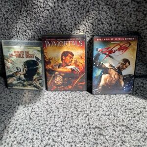 Immortals DVD + 2 Action Movie DVDs - Black/Red/Orange Covers